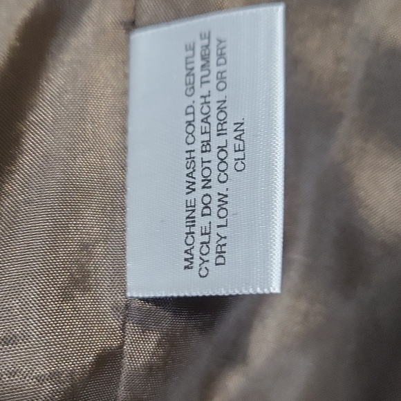 VINTAGE METAPHOR Brown Poly/Nylon Acetate Wrap V-neck Ruffle Blouse - Picture 12 of 16